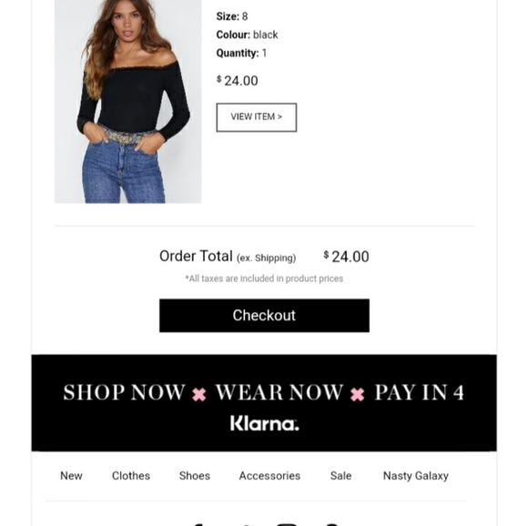 Nasty Gal Black off the shoulder bodysuit - Picture 14 of 14